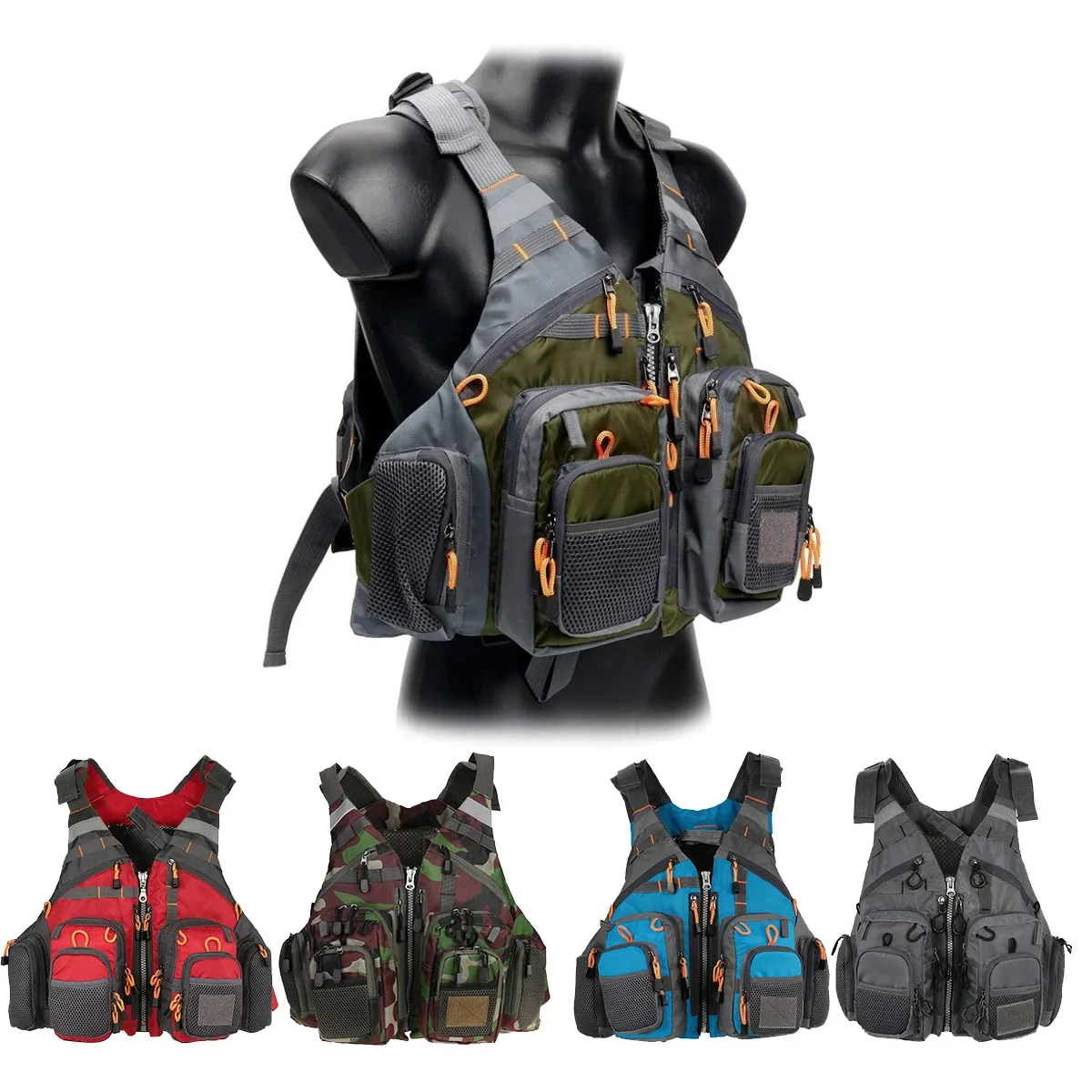 Fishing Vest Jacket - Einstellbare Angeln Weste Atmungsaktiv Mehrere Taschen