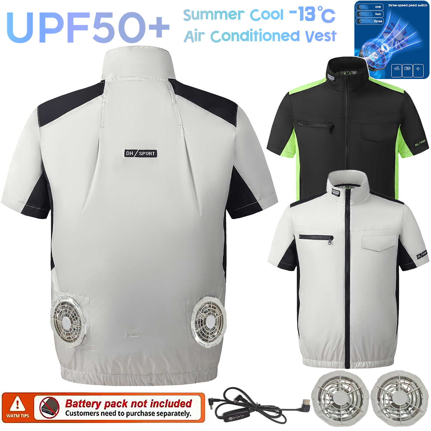 Fishing Vest Jacket - Kühlweste mit Ventilator für den Sommer,