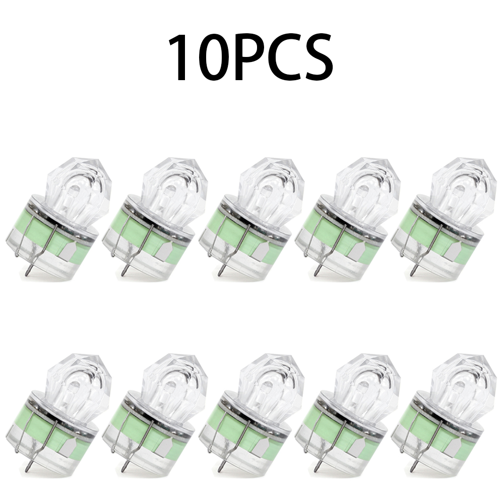 Fishing Equipment Tackle - 10 Stück LED-Angellichter, Unterwasser-Tiefwasserleuchte, Wasserdichtes Diamantrohr,