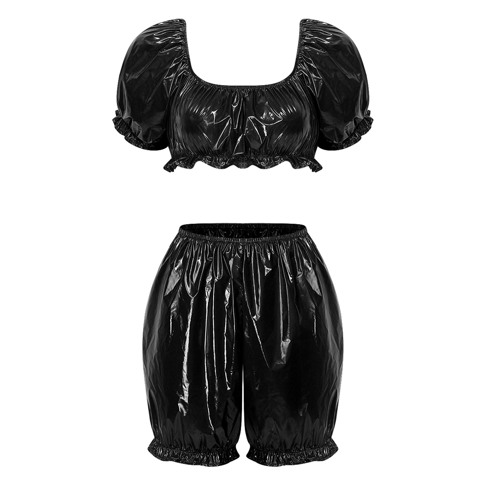 Waders - Damen Wet-Look PU-Leder Clubwear Outfits Vinyl