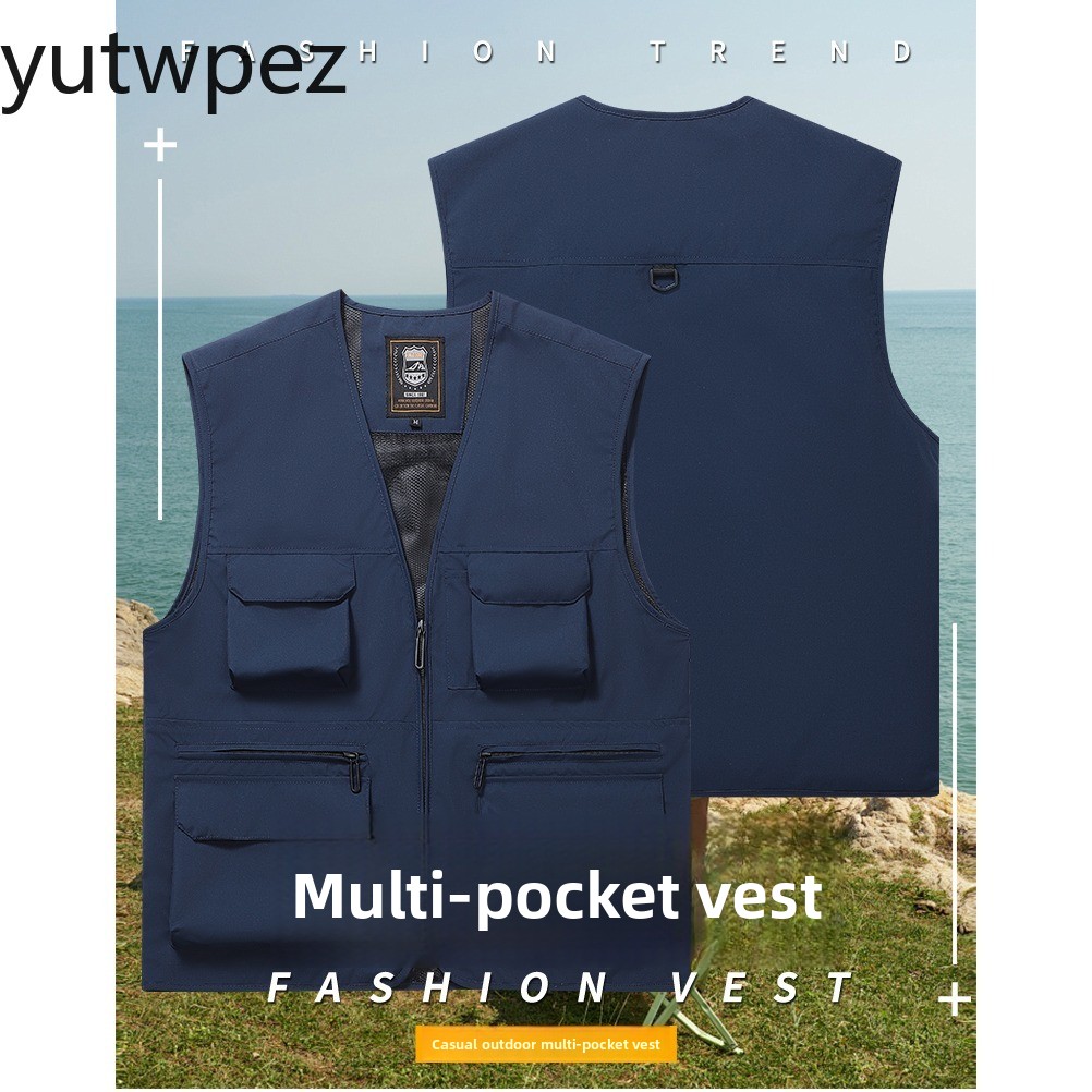 Fishing Vest Jacket - Herren Outdoor-Wanderweste mit Sonnenschutz, Ärmellose Angelweste,