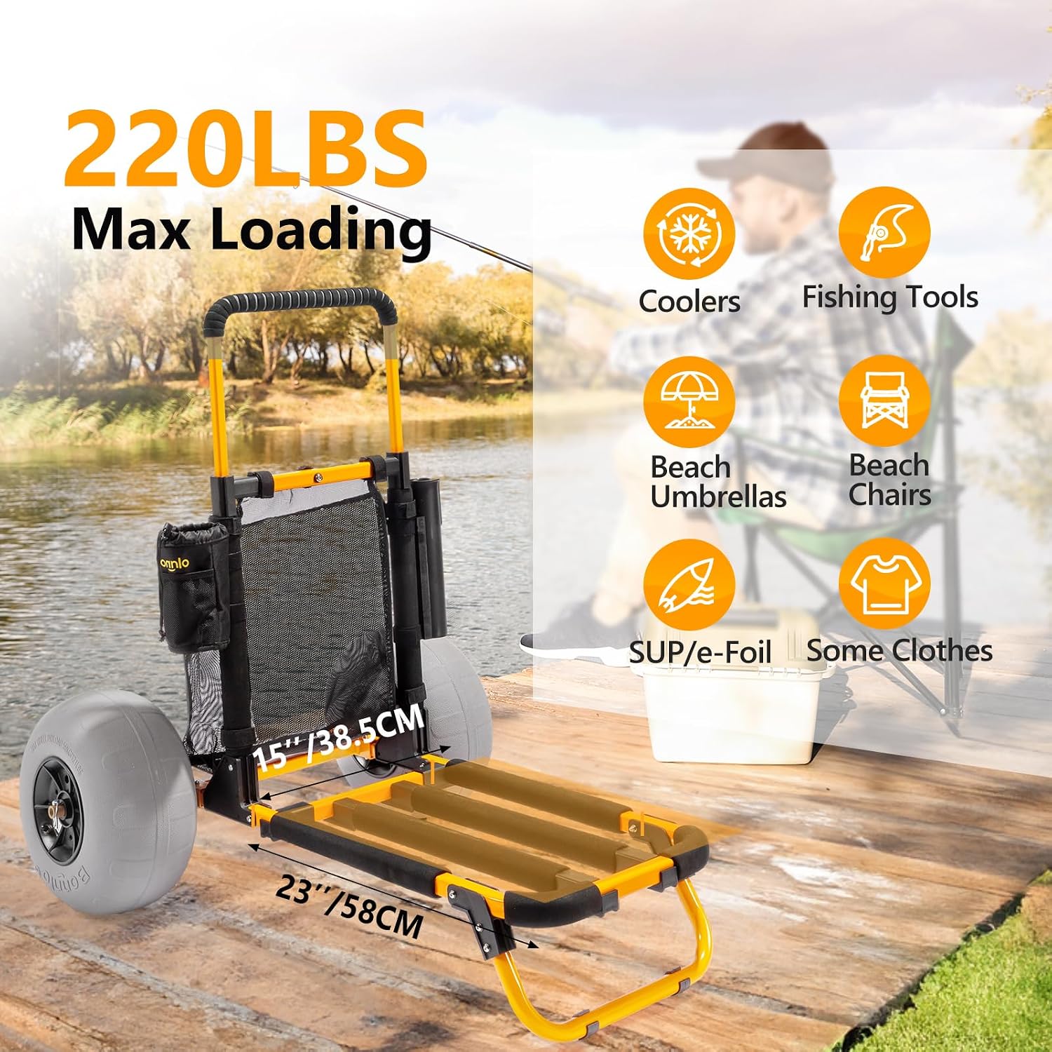 Bonnlo Strand-Angelwagen, Stra – Rod Holder Fishing Bewertung und Preis