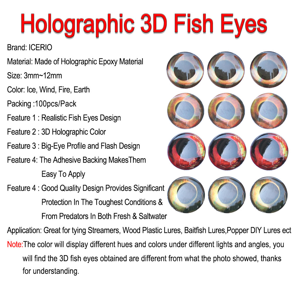 ICERIO 100PCS Holographische 3 – Fishing Equipment Fly Bewertung und Preis